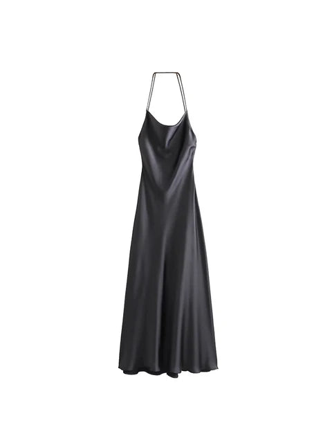 Slip Long Dresses for Women Sexy Backless Female Dress Party Maxi Dresses Woman Thin Straps Autumn Dress