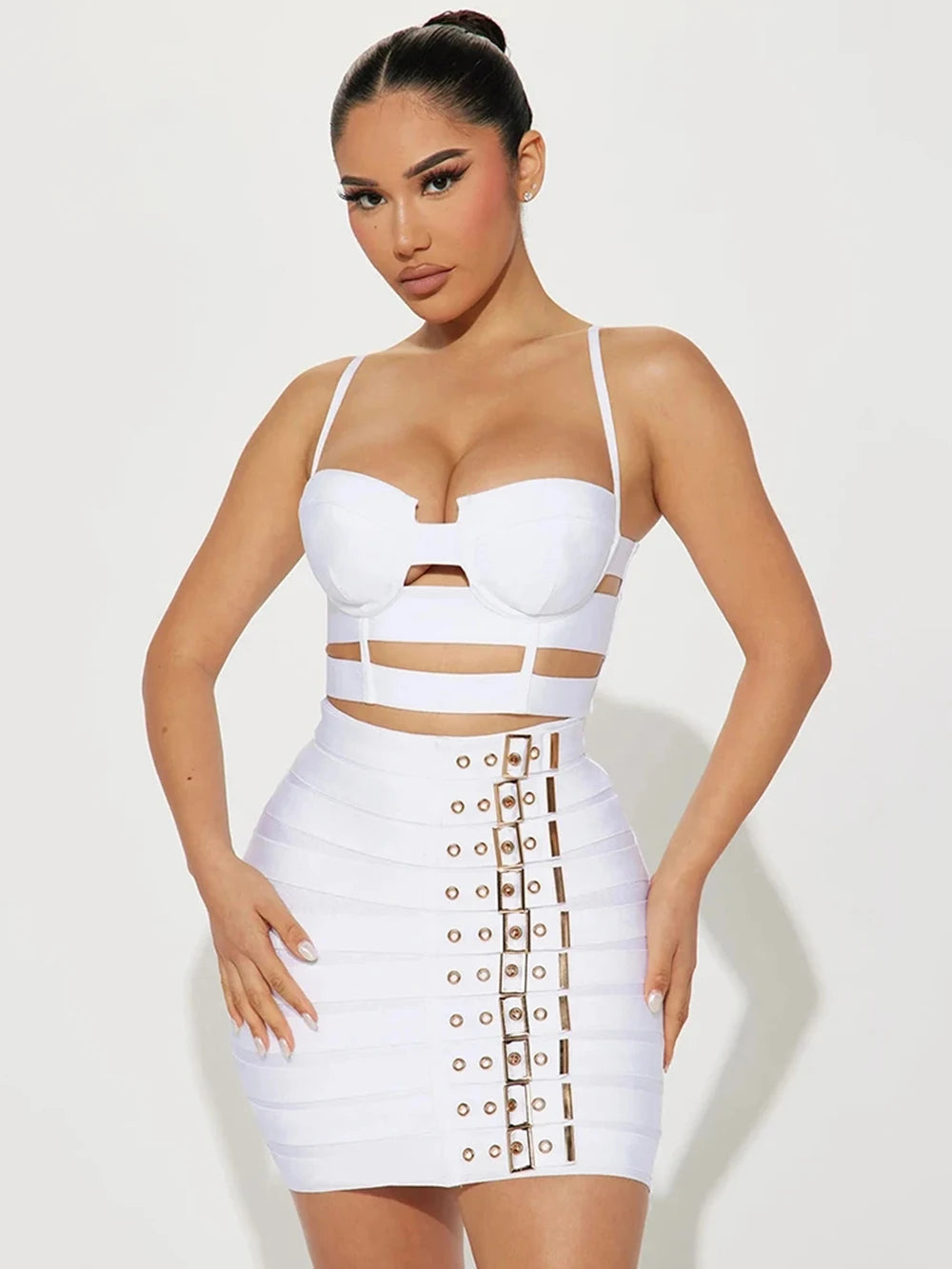 Bandage skirt set suspender half skirt set